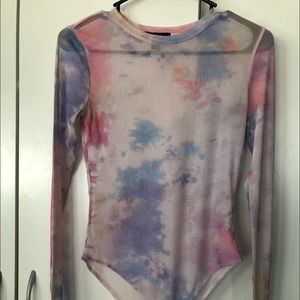 Forever 21 mesh cloudy pastel body suite